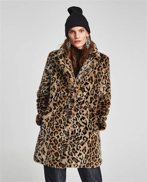 leopard coat for women|faux fur leopard coat zara.